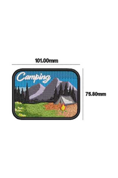 OEM Patch brodat pentru camping, 101 mm, aplicabil pe textile