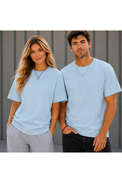 VODEXA Tricou oversize pentru bărbați și femei, simplu, imprimat, 100% bumbac...