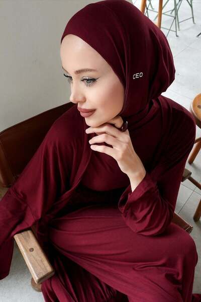 Ceylan Otantik Burgundy Viscose Bone