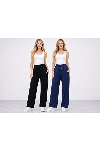 POLYMOOD Women's 2-Piece Set Modal Fabric Wide Leg Sweatpants