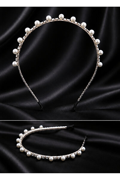 Becha Bijuteri Pearl Detailed Zircon Stone Crown