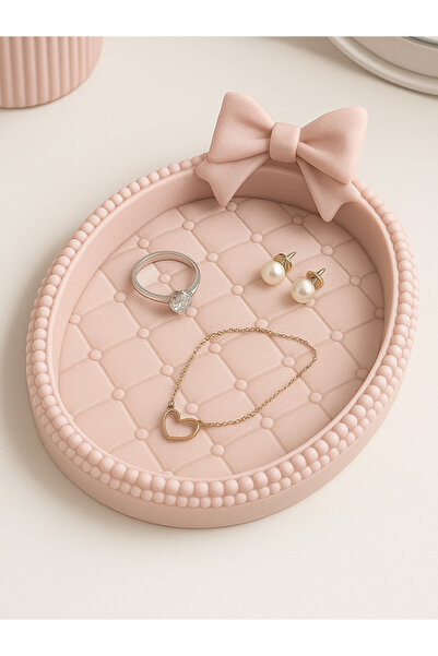 Lunera Accessories طبق مجوهرات على شكل فيونكة - منظم مجوهرات وإكسسوارات مزخرف...