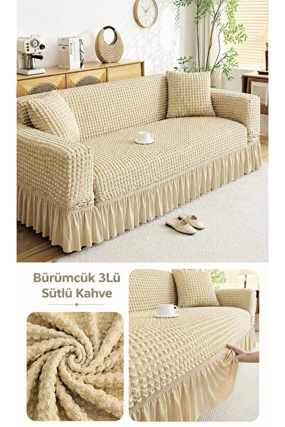 ELHAS Bürümcük 3-Person Sofa Cover. Skirted Sofa Cover. Sofa Bed Cover. (1 Pi...