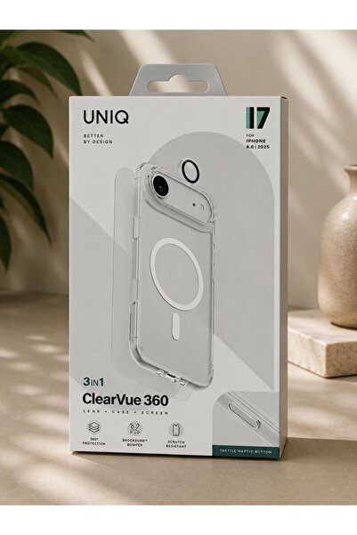 AIRSUIT iPhone 17 Air Case (Şeffaf/Beyaz) İnce Minimalist Kılıf + Geliştirilmiş Magsafe Manyetik Şarj Halkası