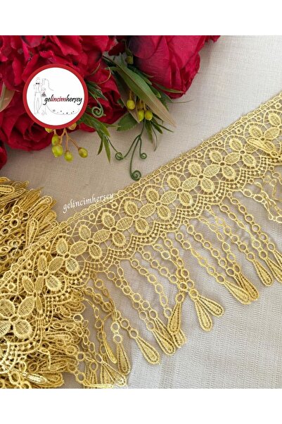 Gelincimherşey Hardal Saçak Dantel Güpür 16 cm 4 Metre