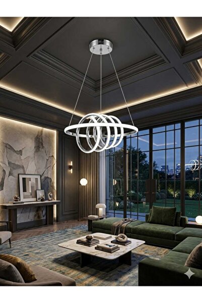 AURA LIGHTING Kuzey Krom Model 4 Renk LED Kumandalı Modern Salon/Antre/Oda Av...