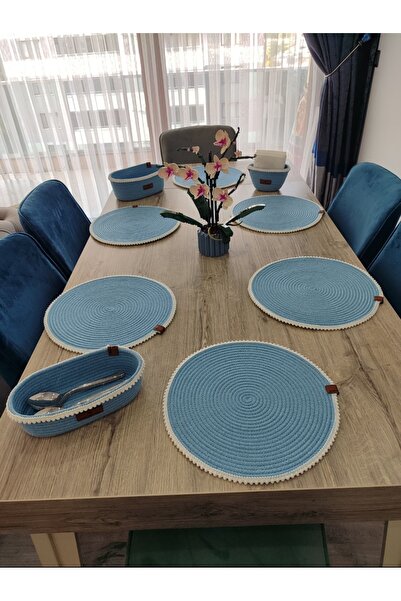 NERGİS HOME DESİGN Ponpon Şerit Detaylı 6’lı Bohem Sofra Sunum Seti | Supla E...