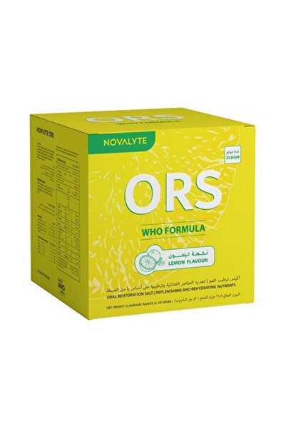 NOVALYTE أكياس ORS سعة 21.8 جرام، بنكهة الليمون، عبوة من 10 أكياس