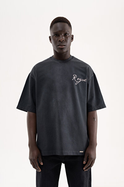 Machinist Erkek Printed and Embroidered Tişört Siyah