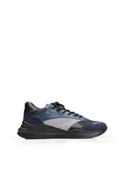 UrbanShoes Sneakers bărbați din piele naturală, Leofex - Mostră Corvin Blue G...