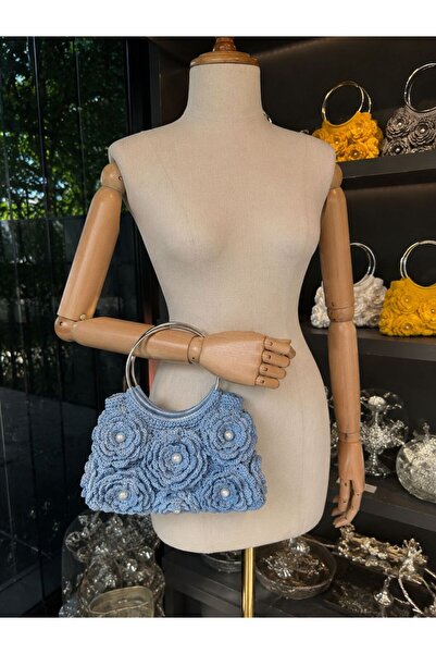 AHK Bag Beauty çiçek desenli örgü çanta