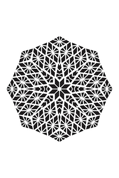 Eni Design 3D Construction Stencil Starry Octagon, 80x80cm, reusable, plastic