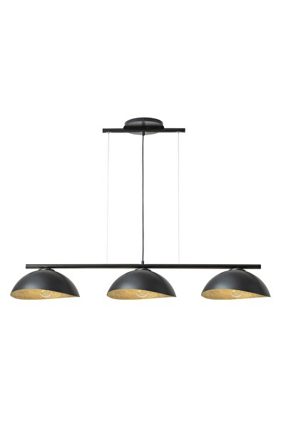 Sigma Lighting Lustră suspendată solară cu 3 lumini, cadru negru cu abajururi...