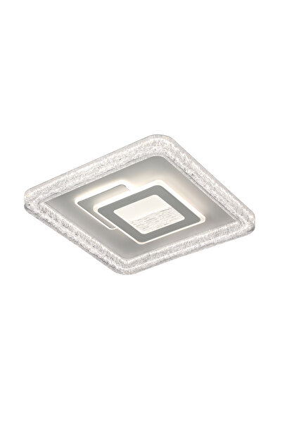 Italux Plafonieră LED TEMPIO, pătrată, 50cm, 55W, 6875lm, din acril alb și oț...