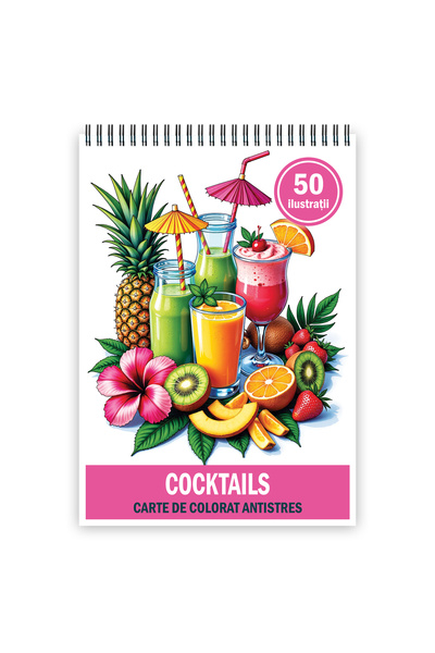 Legendary Gifts Carte de colorat, 50 de ilustratii Cocktails, 106 pagini, For...