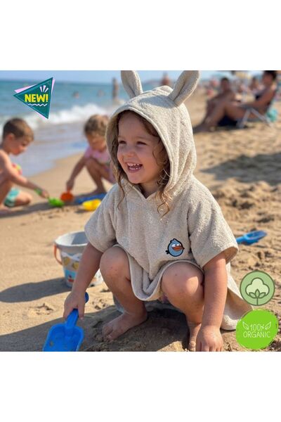 zera collection Girls Boys Poncho 100% Cotton Hooded 2-5 Years Old Beach Pool...