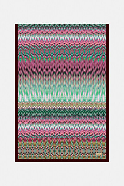 Vakko BORDO GEOMETRİK DESENLİ TWILL ŞAL