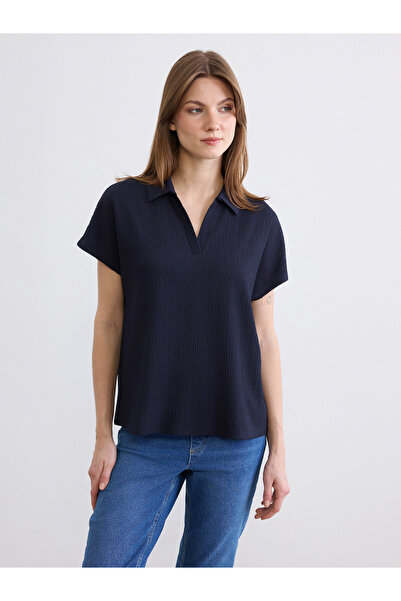 LC Waikiki Tricou de damă cu guler polo texturat