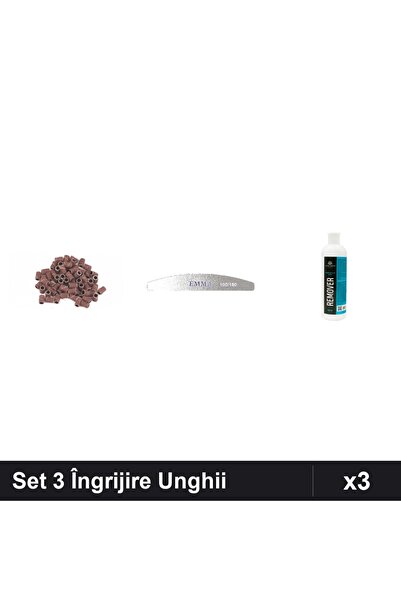 Makeup Set 3 Îngrijire Unghii - Pila Emma, Rezerve Smirghel 20 Buc, Remover 5...