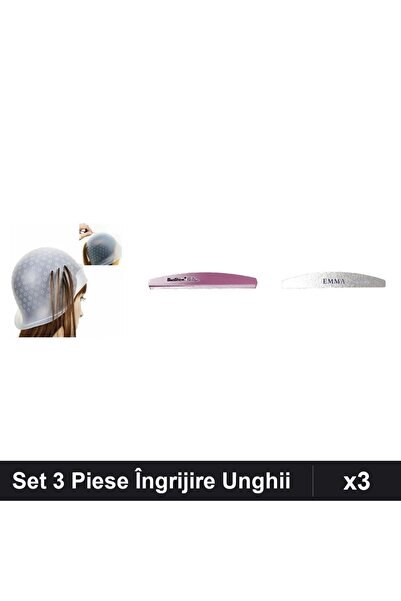 Makeup Set 3 Piese Îngrijire Unghii, Casca Silicon, Pila Refolosibila SunShin...