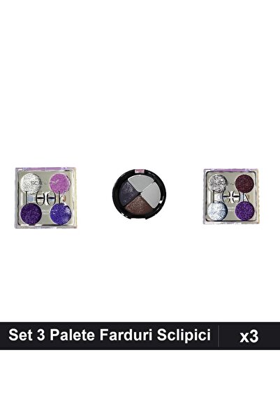 Makeup Set of 3 Scanlon Eyeshadow Palettes No. 2 3 & Quiz Eyeshadow 10g, Glit...
