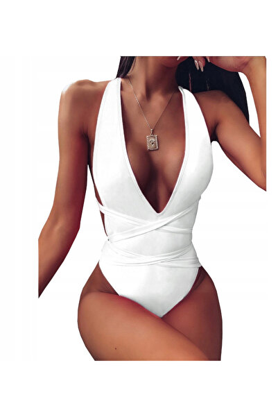 SNM Women's swimsuit, SNM, one-piece shaper, white, size 40 EU