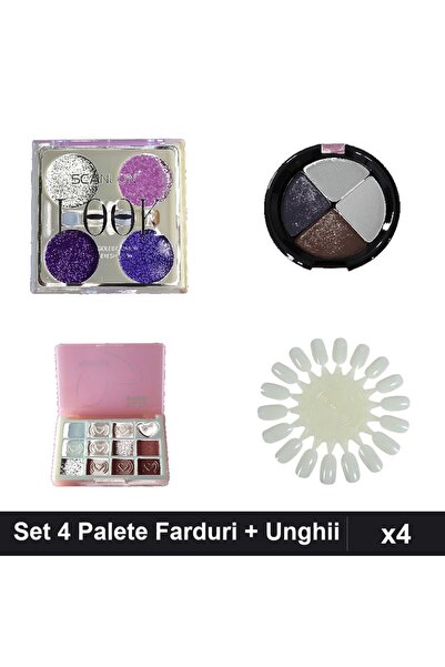 Makeup Set of 4 Scanlon Quiz True Eyes Eyeshadow Palettes + Nail Palette, Com...