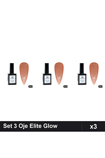 Makeup Set of 3 Global Fashion Elite Glow Semi-Permanent Nail Polish 15ml, Ge...