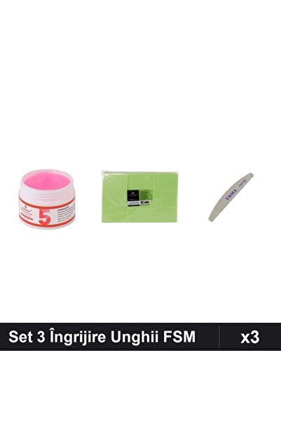 Makeup Set 3 Îngrijire Unghii FSM Gel Constructor 15g, Pila EMMA 100/180, Șer...