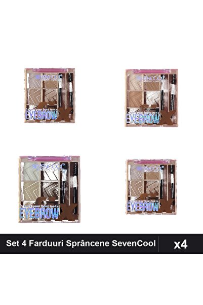 Makeup Set of 4 SevenCool Eyebrow Shadows, Shades 1 2 3, Professional Makeup