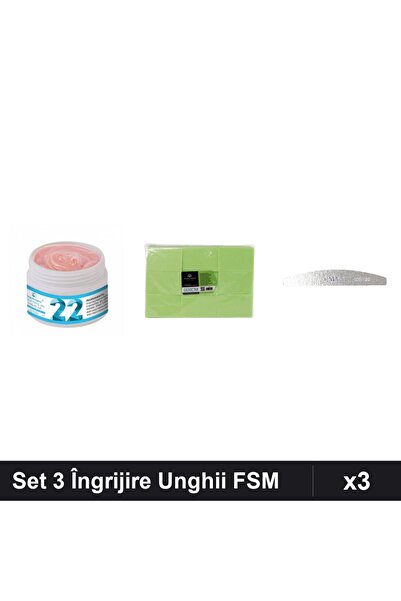 Makeup Set 3 Îngrijire Unghii FSM Gel Constructie UV LED 15g, Pila Emma 100/1...