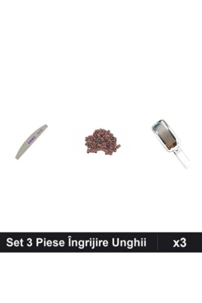 Makeup Set 3 Piese Îngrijire Unghii EMMA - Pilă 100/180, Rezerve Smirghel 20 ...