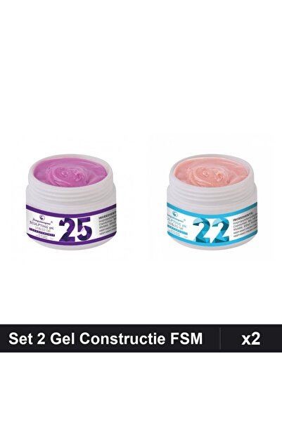 Makeup Set 2 Geluri Constructie UV LED FSM 15g, Nuante 25 22, Manichiura Prof...