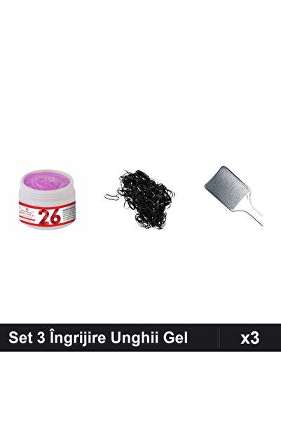 Makeup Set 3 Îngrijire Unghii, Gel Constructie UV LED 15g, Pila Calcaie, Elas...