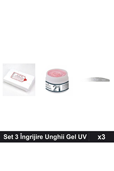 Makeup Set 3 Îngrijire Unghii, Gel Constructie UV LED FSM 15g, Pila Emma 150/...