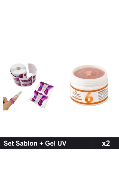 Makeup Set 2 Sablon Fluture 300 Bucati + Gel Constructie UV LED 15g, Manichiu...