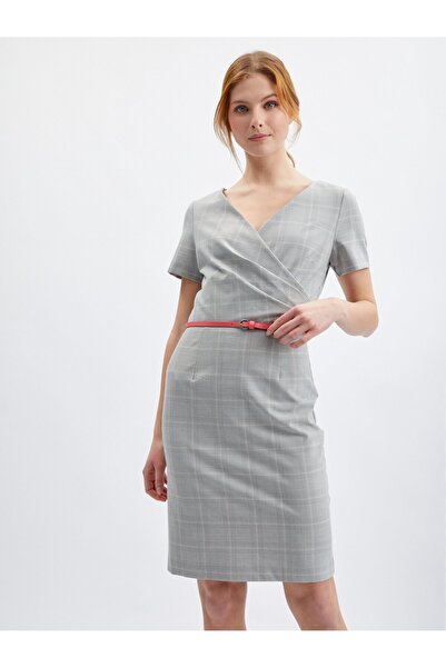 ORSAY Grey women's checked pencil dress