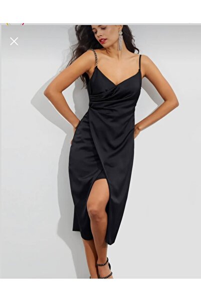 MODA141 Women's Strap Satin Dress
