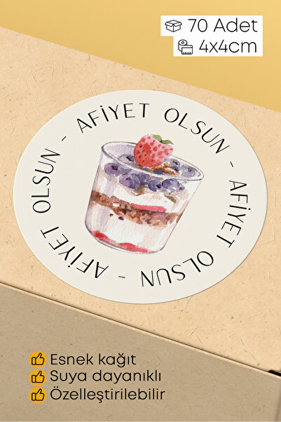 alışveriş kurdu Afiyet Olsun Paketleme Ambalaj Kargo Ürün Etiketi Yapışkanlı ...