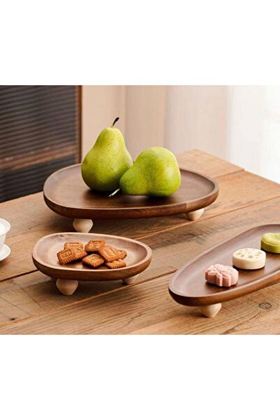 sallat almawasim Wooden serving plate set 3 pieces