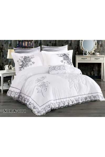 Ropi Luxury Bridal Embroidery Bridal Duvet Cover Set 7Pcs