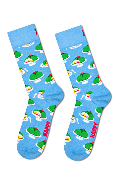 Derimod Happy Socks Мъжки сини десенирани памучни чорапи P007254