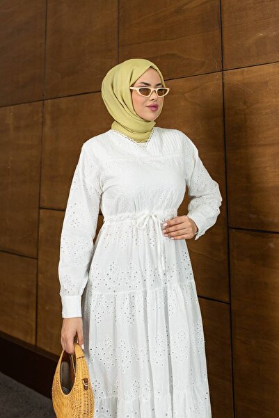 PİNK FLY Brode Lace Long Women's Dress
