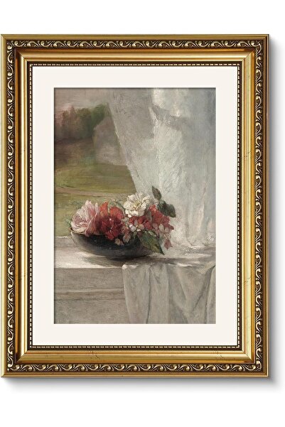 ALAYRA International Premium Nature Flower Scenery Canvas Wall Art Gold Frame...