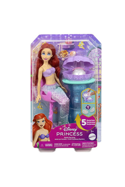 DİSNEY PRİNCESS Păpușa Ariel cu surprize la masa de toaletă cu machiaj