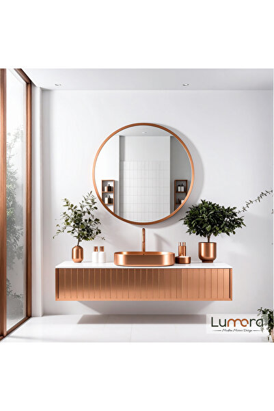 lumora mirror design Swirl Modern Bronz Boyalı MDF Çerçeveli Dekoratif Ayna