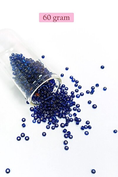Generic Brand Bulky Glass Sand Beads (8/0) 3 mm - 60 Grams - Transparent Navy...