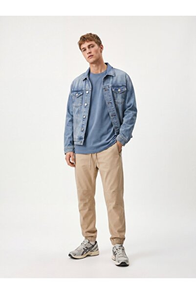 Ltb Zero Collar Lycra Blue T-Shirt