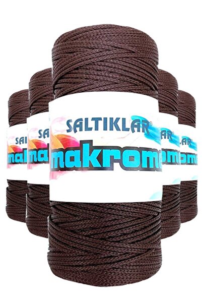 Royaleks Group 5 Pieces of Polyester Macrame Thread 2070 Brown 100 gr