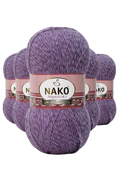 atastore2017 5 Pieces Angora Luxury Hand Knitting Yarn Lilac Muline 21360